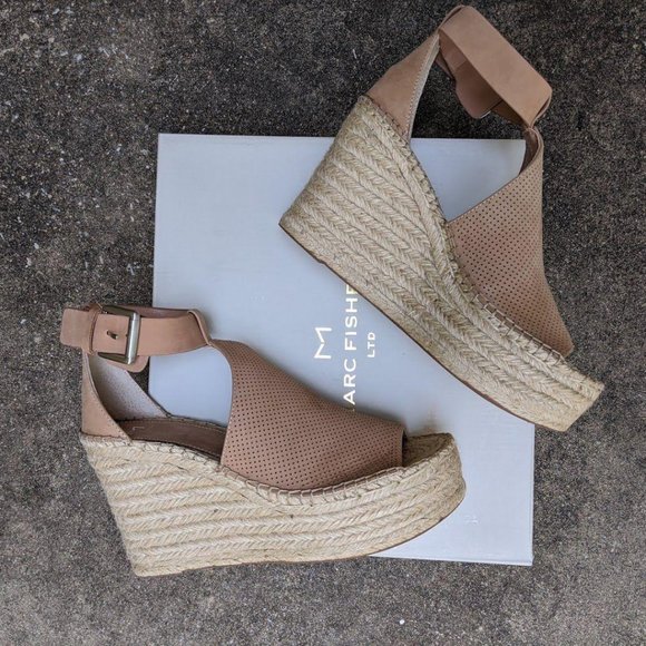 NWT Marc Fisher Annie Espradille Wedges Pink 8.5 - Picture 3 of 5